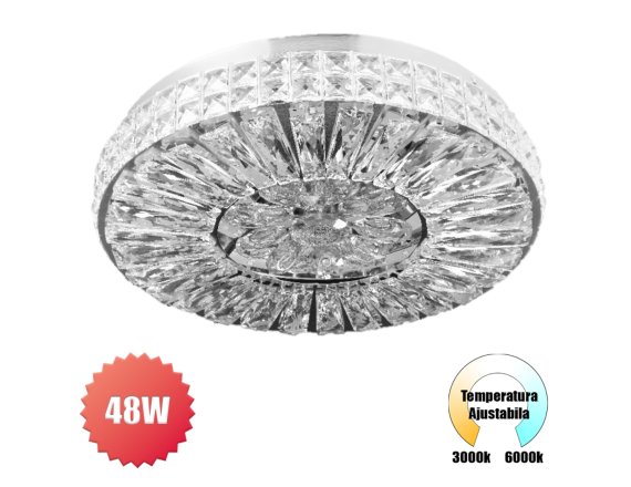Lustra LED 48W Crystal Silver LD-48WCA3FT
